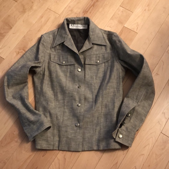 Christian Dior Boutique Paris Grey Denim Jacket Size Small - Picture 6 of 13